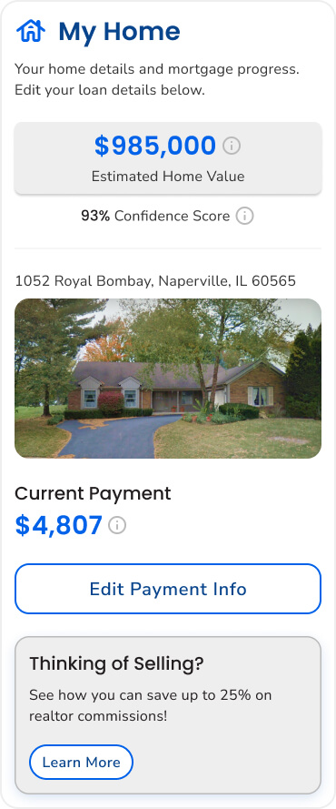 The My Home section of Afordal's client nurture App.